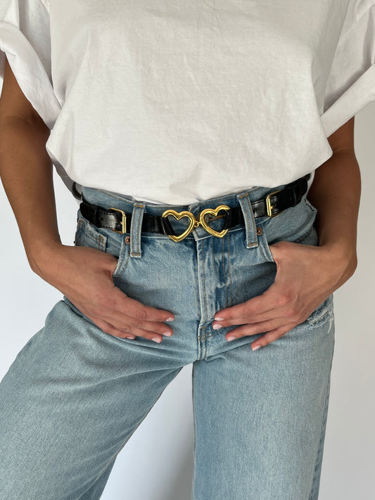 Vintage Moschino Double Heart Belt